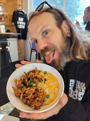 Shroom n' grits at Mo' Brunch + Brews in Houston