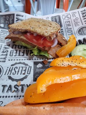 The Italian and veggie on the side! at Wicked BOLD Vegan Kitchen in Flower Mound