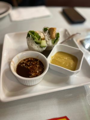 Vegan spring rolls (they gave us these for free!) at Golden Saigon in Aurora