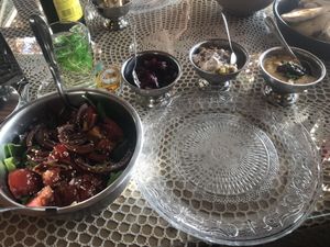 Some of the vegan mezze  at Agora Tavern in Paphos