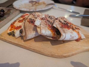 Filled with spinach at Agora Tavern in Paphos