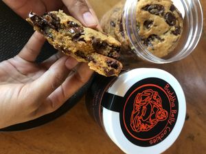 Chocolate chip cookies so fudgy inside  at Buddha Belly Cookies in Denpasar