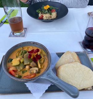 vegan curry and risotto at Schlosskeller in Bad Hindelang