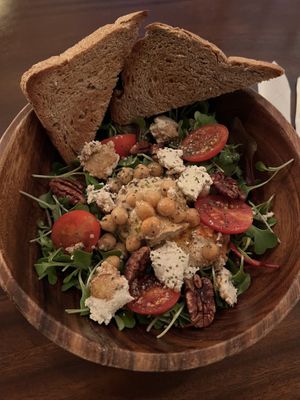 Hummus salad—very delicious  at Eat Drink Vegan in Busan