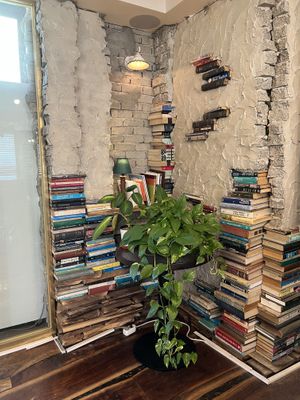 Bookish wall  at Eat Drink Vegan in Busan