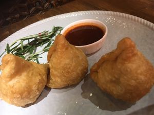 Vegetable samosas  at Marka Indian in Wuhan