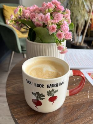 Oat latte with a laugh  at Pinch in South West London