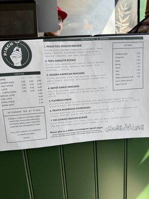 Menu (April 2025)  at Pinch in South West London