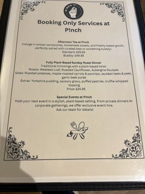 Special menu. I need to try that Sunday roast!   at Pinch in South West London