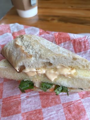 Half of Tofu Bahn Mi  at Public Market Cafe in Wheeling