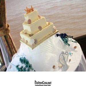 This is the beach-themed cake made for my wedding by The Grass Root.  Tasted amazing, and everyone loved it! at Grassroot Pop-up in Tampa