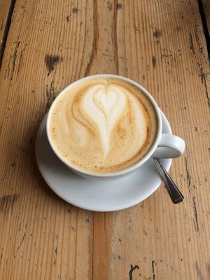 Soya latte at De Koffie Pot in Hereford