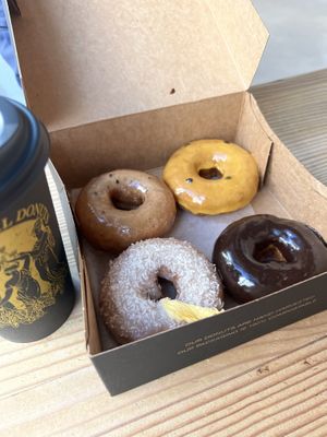 Chocolate, passion fruit, coconut rum and one with cardamom in the glaze. Can’t remember their exact names but delicious!   at Holey Grail Donuts in Honolulu