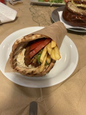 Vegan Pita Wrap  at Sizzlebang House in Zakynthos