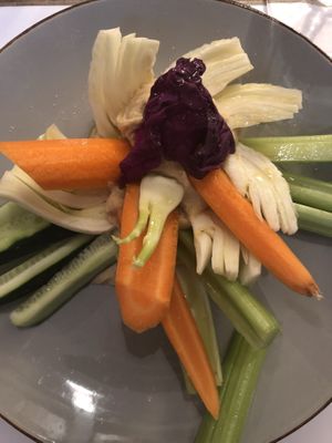 Hummus and rea vegetables  at Brac Libreria di Arte Contemporanea in Florence