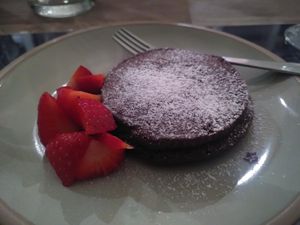 One of the two vegan desserts. at Brac Libreria di Arte Contemporanea in Florence