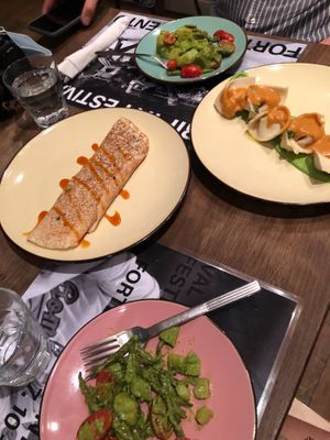 Our dinner - the salad was really amazing :) at Brac Libreria di Arte Contemporanea in Florence