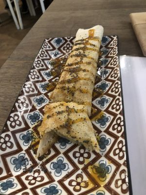 Delicious dosa (that I bit into before the photo)  at Brac Libreria di Arte Contemporanea in Florence