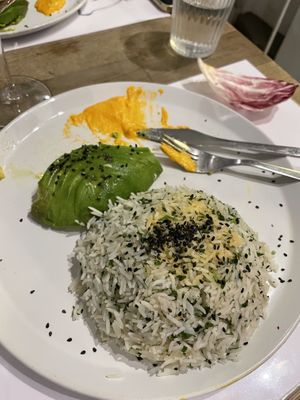 Avocado 🥑 carpaccio and risotto at one plate   at Brac Libreria di Arte Contemporanea in Florence