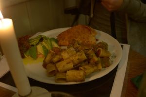 Mezzo Maniche pasta & Avocado Salad at Brac Libreria di Arte Contemporanea in Florence