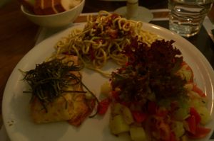 Fresh Pasta and Potato Salad at Brac Libreria di Arte Contemporanea in Florence