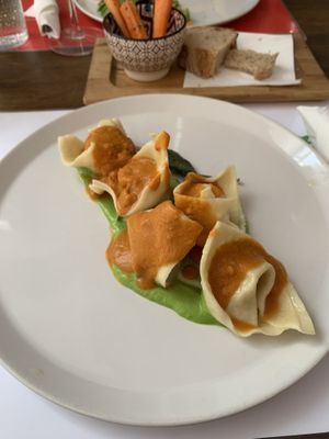 Vegan homemade tortelloni   at Brac Libreria di Arte Contemporanea in Florence