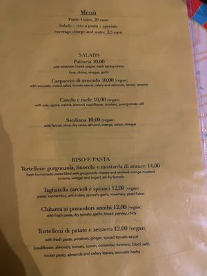 Menu on 18 Mar 2024 page 1 of 2  at Brac Libreria di Arte Contemporanea in Florence