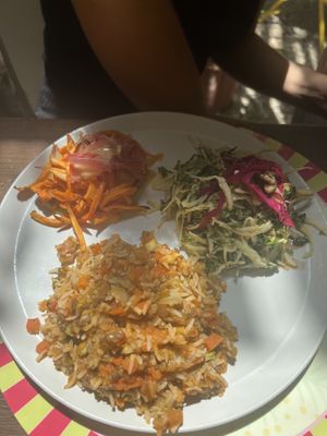 Rice, potatoes and cabbage saladd  at Brac Libreria di Arte Contemporanea in Florence