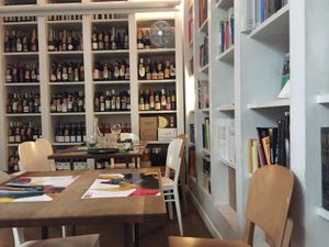 Interior view of the library and wine. at Brac Libreria di Arte Contemporanea in Florence