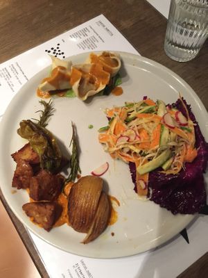 love this - 3 dishes from the menu to try (16€) at Brac Libreria di Arte Contemporanea in Florence