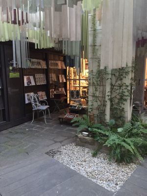 Inside garden  at Brac Libreria di Arte Contemporanea in Florence