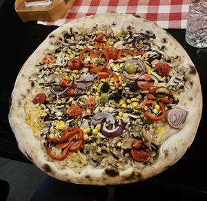 Hummus pizza  at Rustika in Osijek