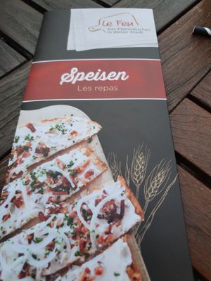 The menu at Le Feu in Hannover