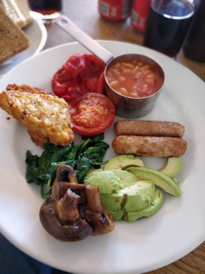 Full vegan breakfast at The Egg & Spoon in Filey