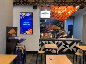 Cafe interior. 
Photo by Henry Lau aka Mr Purple at Naked Earth Cafe in Central Singapore