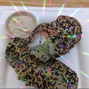 Summer Roll x2 @$8 😋 seeds were really crunchy! at Naked Earth Cafe in Central Singapore