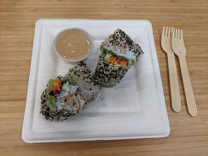 Two summer rolls. at Naked Earth Cafe in Central Singapore