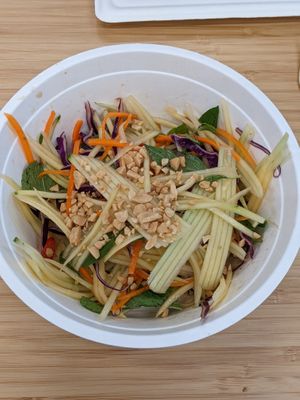 Papaya salad at Naked Earth Cafe in Central Singapore