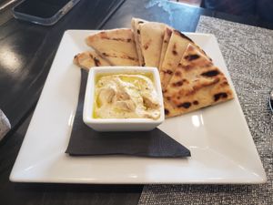 Hummus was amazing at Out of the Fire in Easton