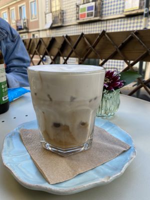 Cappuccino (with oat milk)  at Wel Well Café in Lisbon