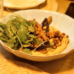 Hummus salad at Wel Well Café in Lisbon