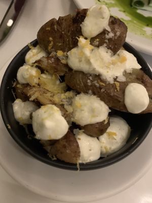 Fingerling potato side with aioli  at Liora in Baltimore