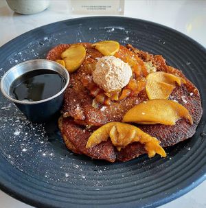 Hazelnut pancakes. This maple syrup was insane!   at Liora in Baltimore