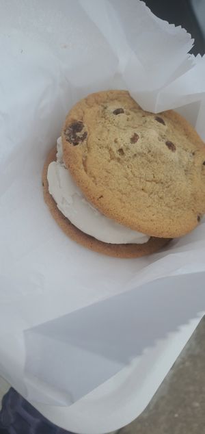 Ice cream sandwich at Cajou Creamery in Baltimore