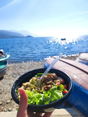 Very small salad with terrible dressing at Drop in Ohrid