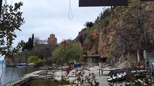 View from the terrace at Kaneo Summer Garden in Ohrid