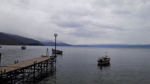 View from the terrace at Kaneo Summer Garden in Ohrid