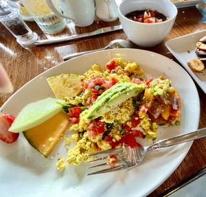 Tofu scramble eggs ￼ at Grace's Table in Napa