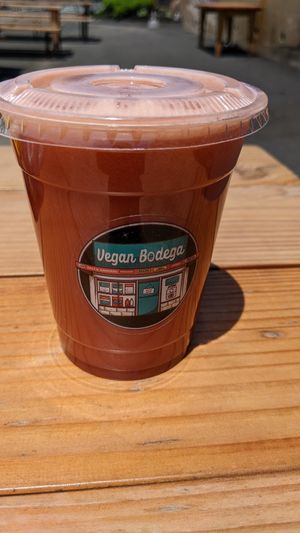 Strawberry juice at Vegan Bodega in New Britain