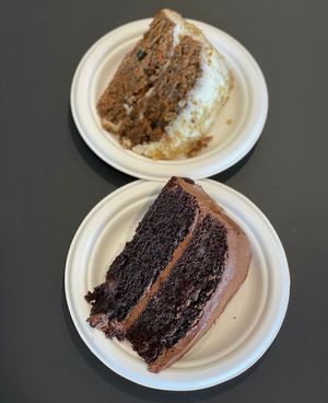 Chocolate and Carrot Cake. at WeVegan Cafe in Tampa